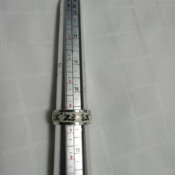 Chinese dragon pattern silver ring - Picture 2 of 3